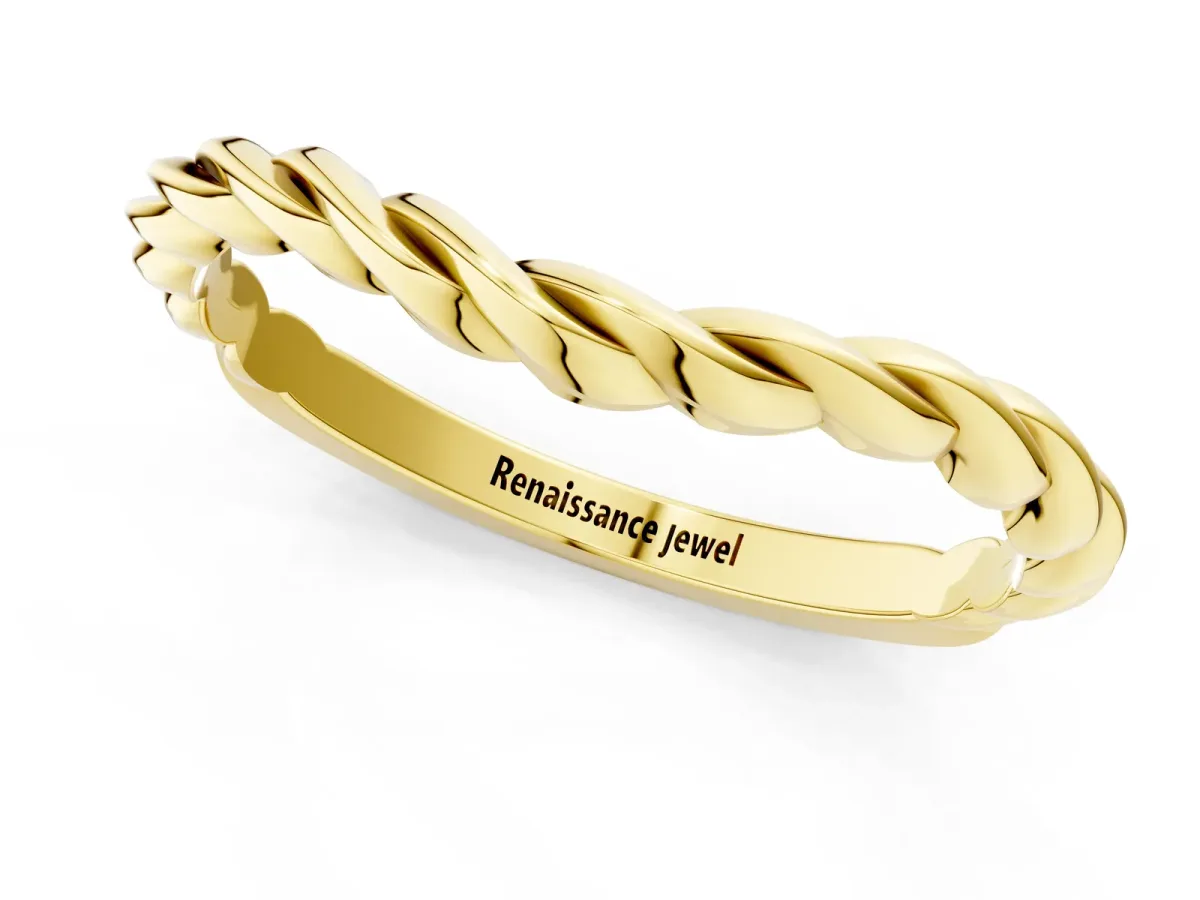 Marquise Diamond Twist Eternity Band with Bezel Setting Yellow gold