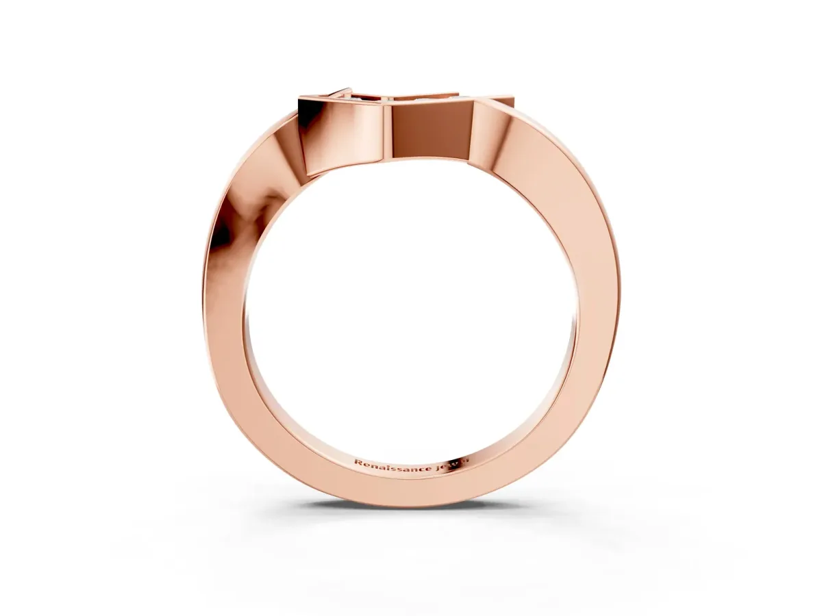 Channel-Set Round Diamond Twist Band Rose gold