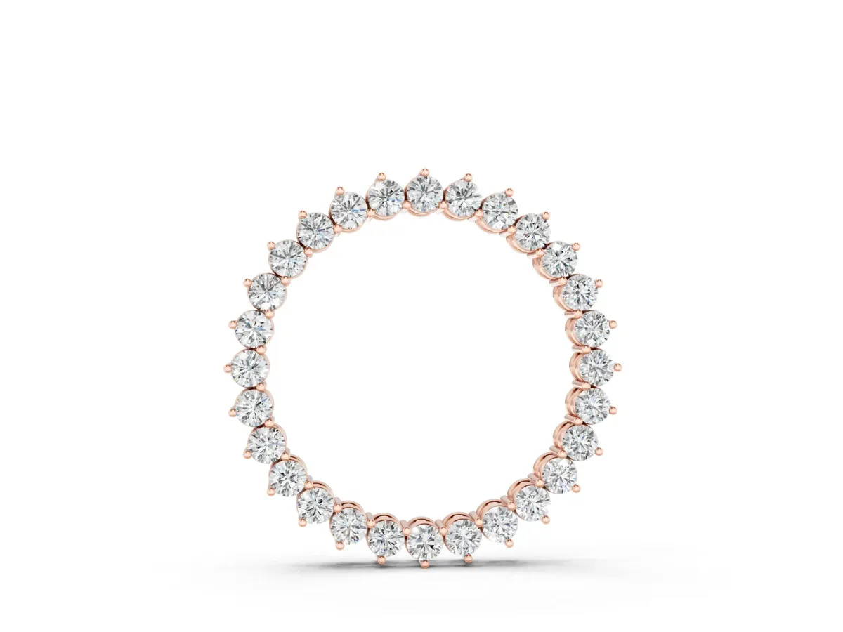 Round Diamond Prong-Set Halo Pendant Rose gold