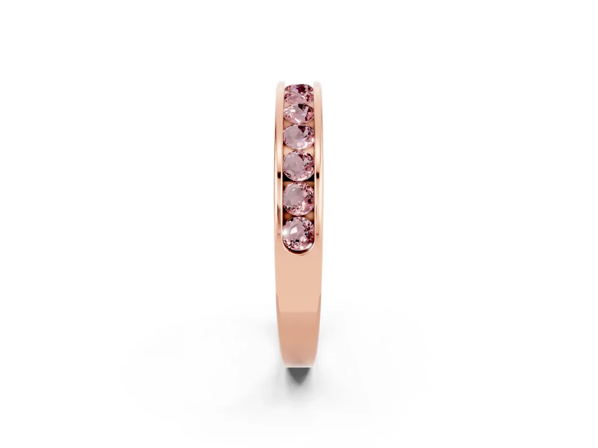 Channel Set Round Morganite Eternity Band Rose gold