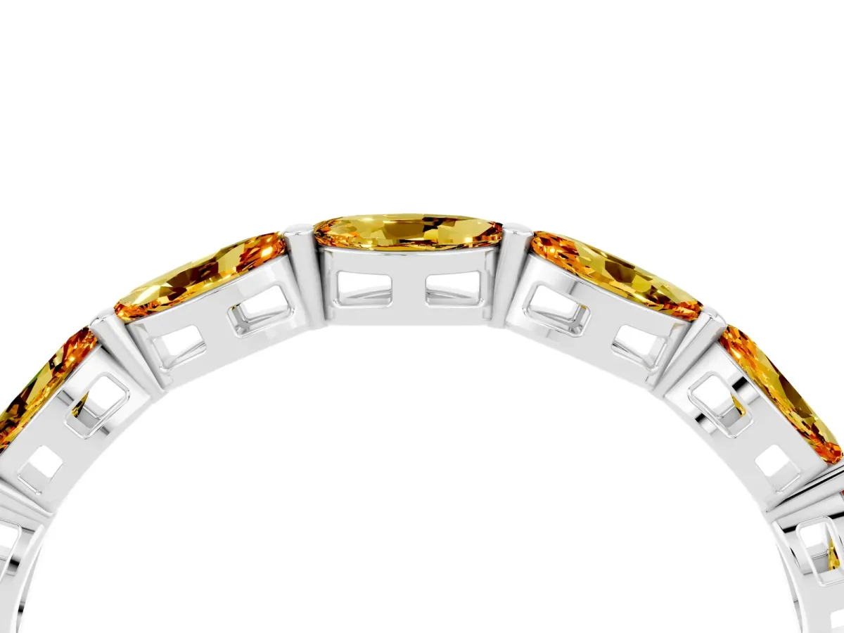 Marquise Citrine Eternity Band with U-Prong Setting Platinum