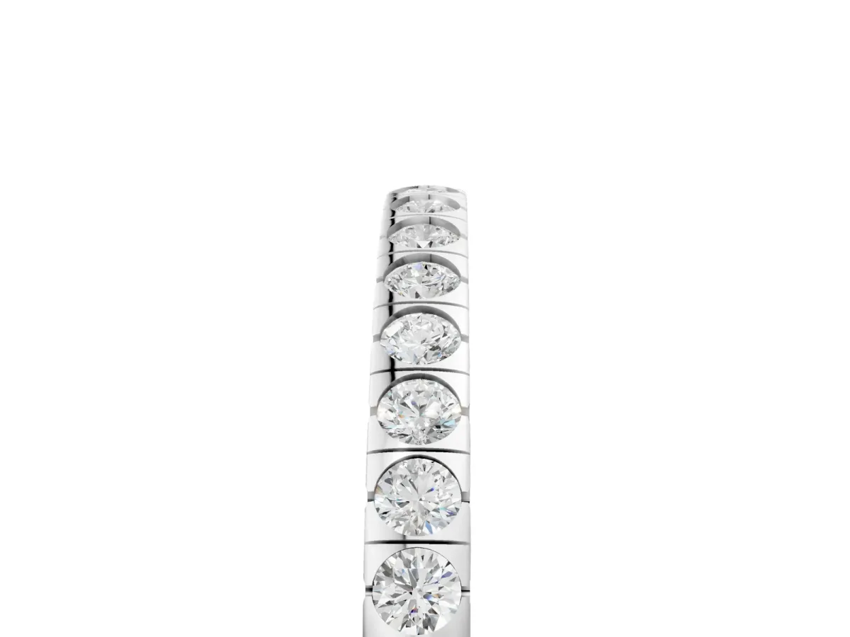 Round Cut Diamond Pavé Set Eternity Band Silver