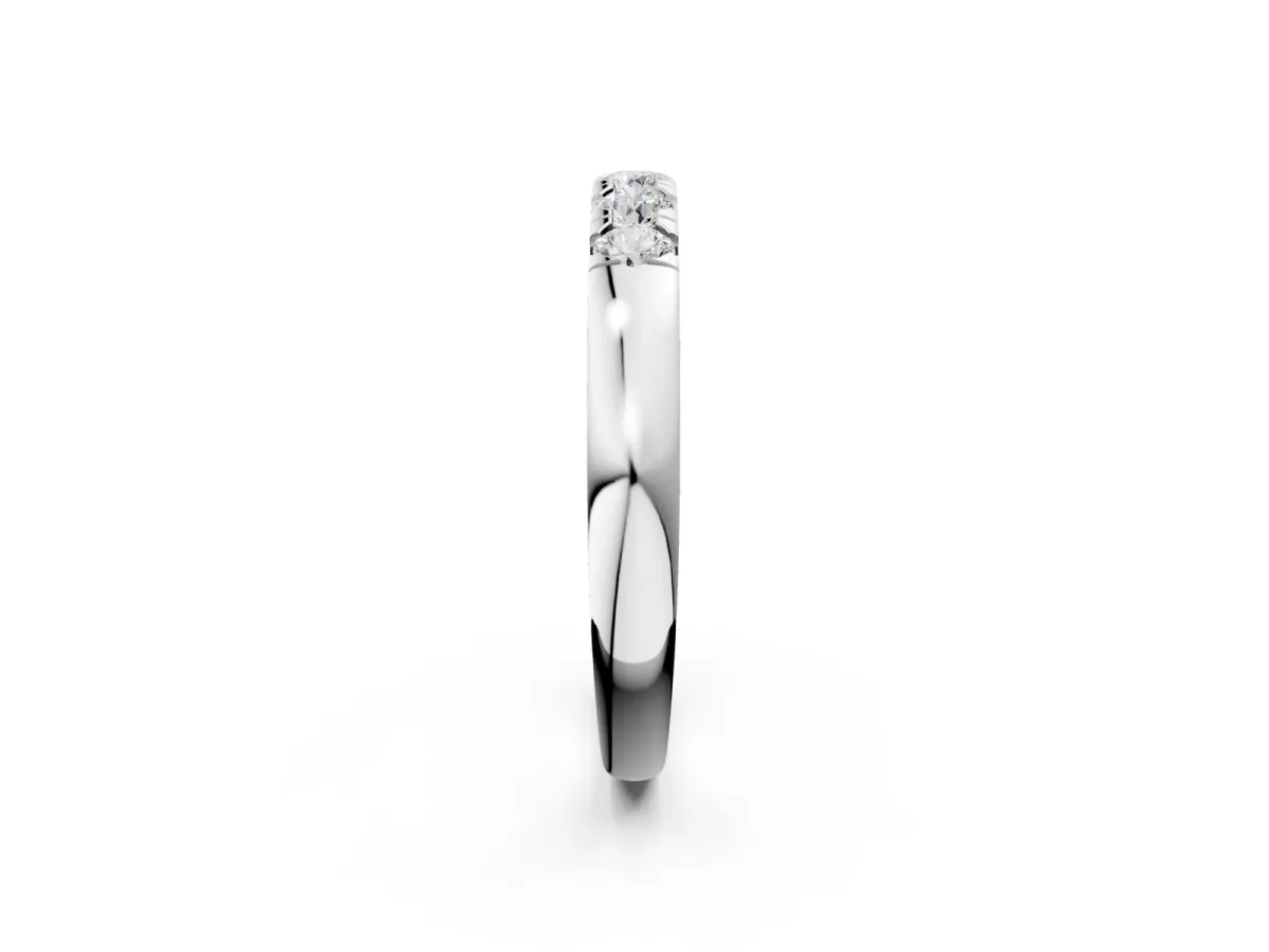 Round Diamond Channel Set Half Eternity Band Platinum