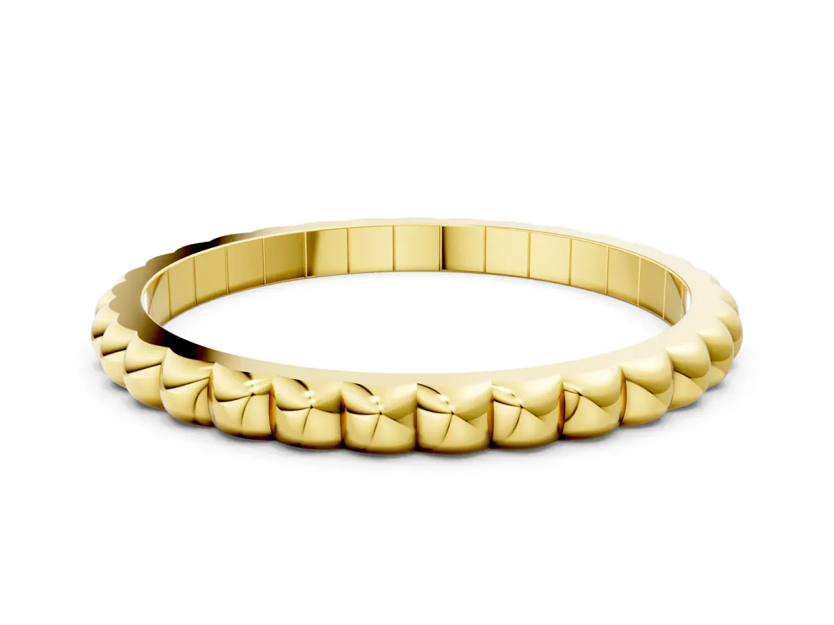 Bezel Set Round Stone Eternity Band Yellow gold