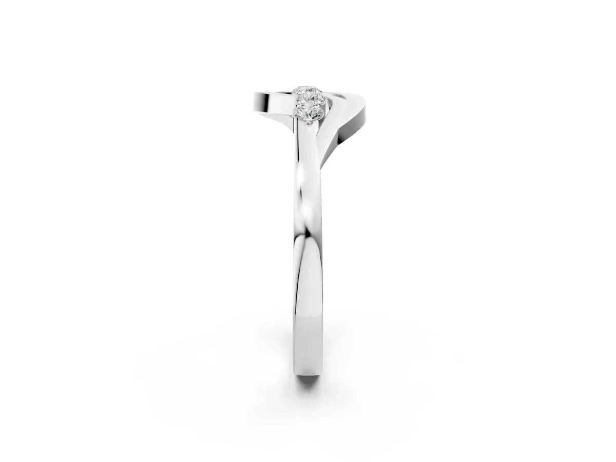 Five-Stone Round Diamond Crossover Band with Prong Setting Silver