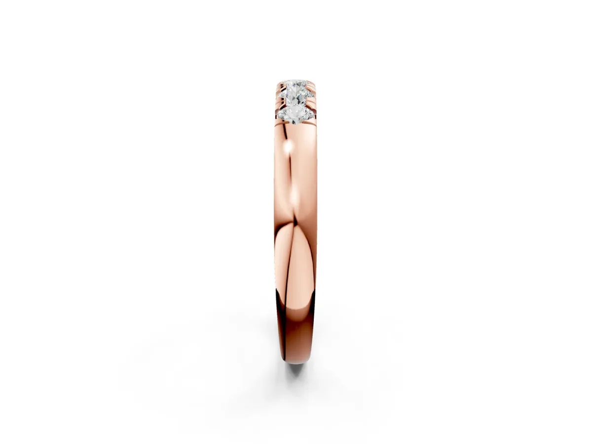 Round Diamond Channel Set Half Eternity Band Rose gold