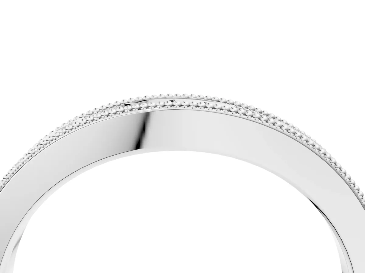 Milgrain Bezel Set Round Diamond Eternity Band Platinum