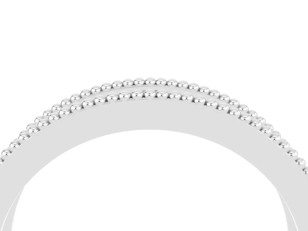 Round Aquamarine Twist Milgrain Band with Bezel Setting Silver