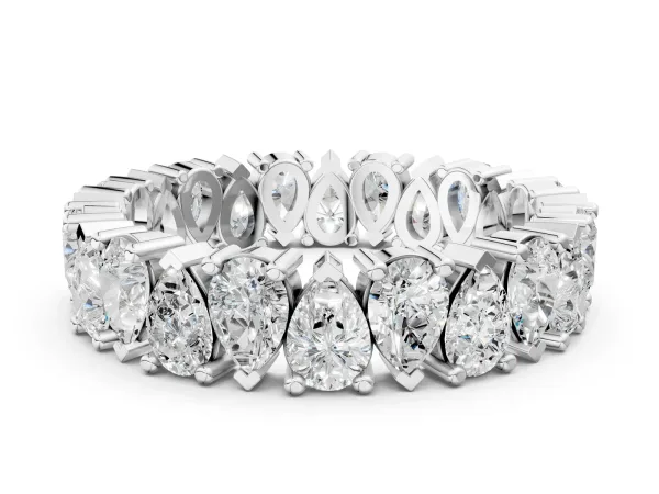 Pear Diamond Shared Prong Eternity Band White gold