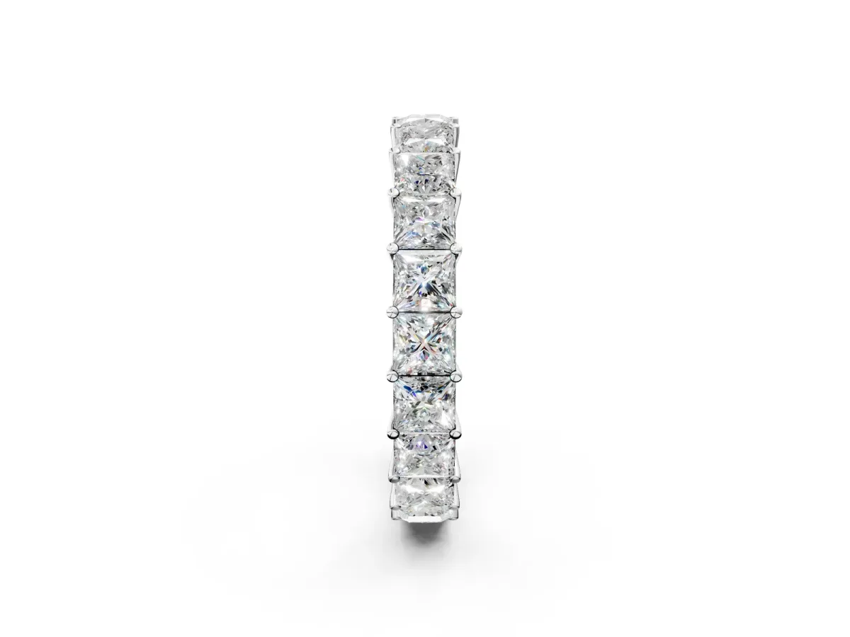 Princess Cut Eternity Band with Shared Prong Setting White gold
