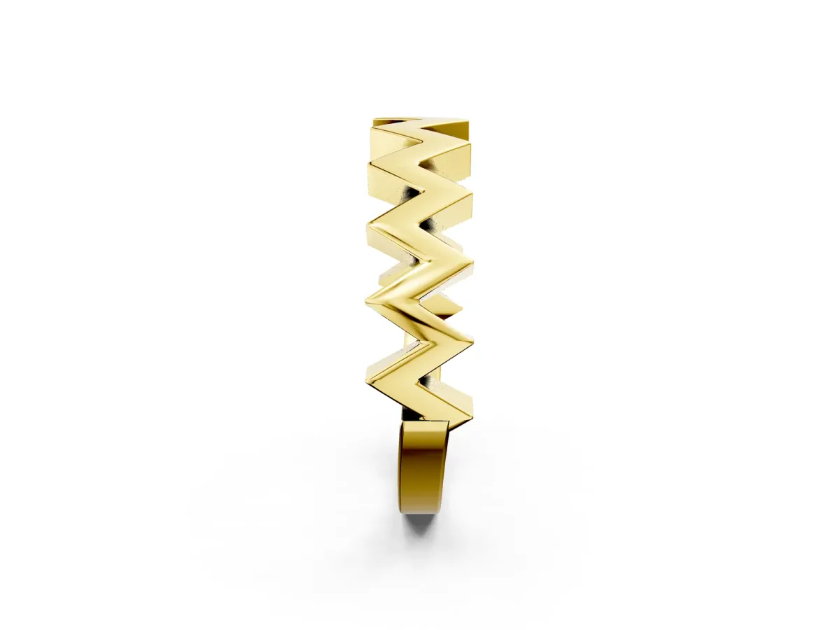 Zigzag Chevron Band Yellow gold