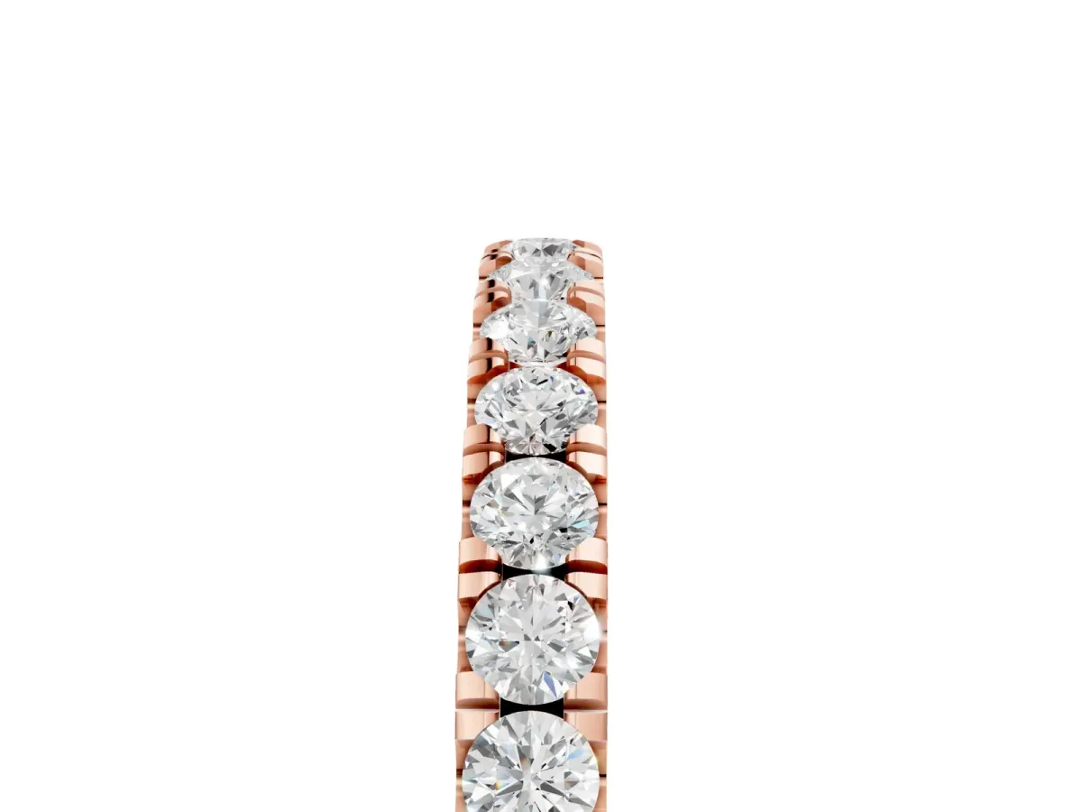 Round Diamond Eternity Band with Prong Setting Rose gold
