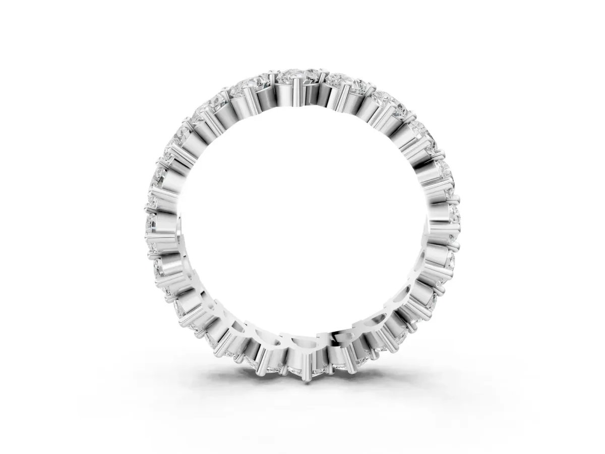 Pear Diamond Full Eternity Band with Shared Prong Setting Silver
