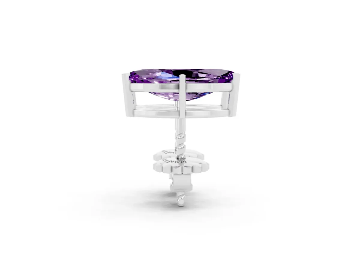 Marquise Cut Amethyst Stud Earrings Platinum