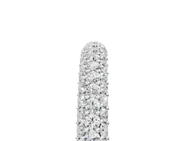 Round Diamond Pave Set White Gold Eternity Band Silver
