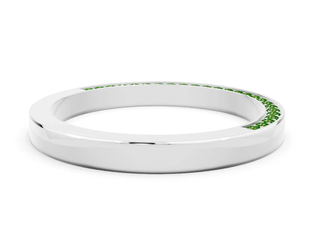 Pavé Round Peridot Channel Set Band Platinum