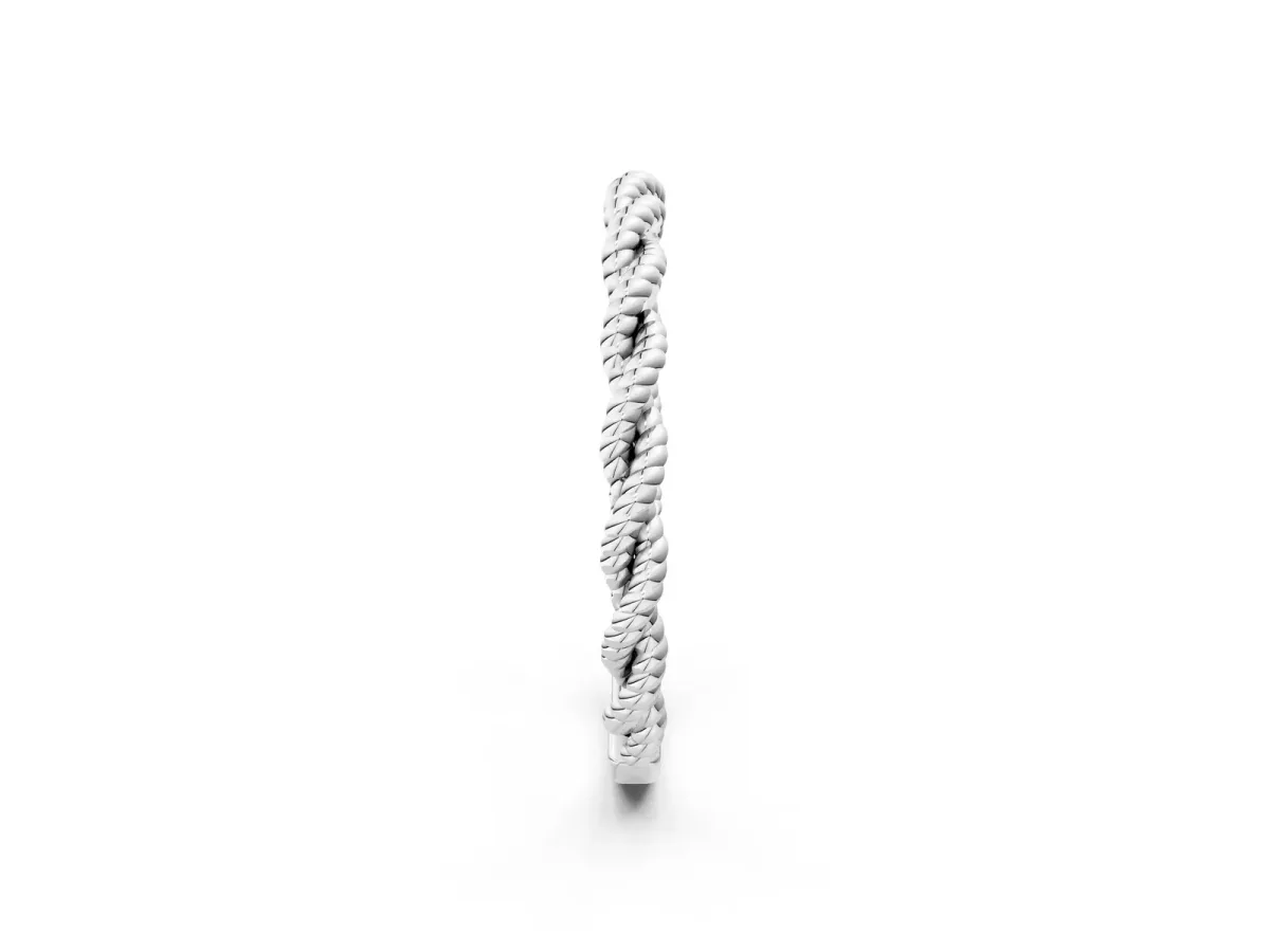Twisted Rope Solitaire Band with Round Stone and Bezel Setting Platinum