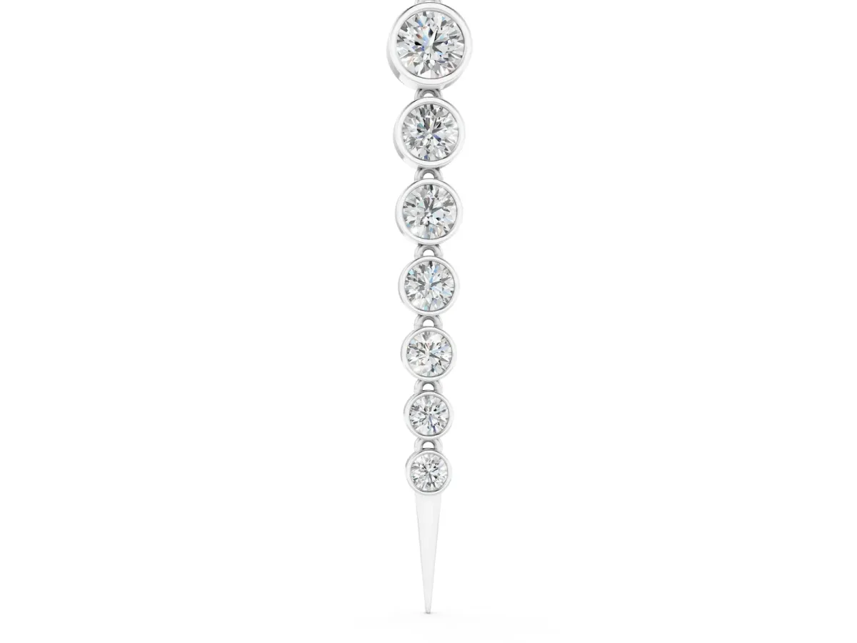 Round Diamond Drop Necklace with Bezel Setting White gold