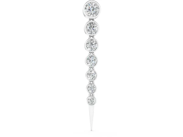 Round Diamond Drop Necklace with Bezel Setting White gold