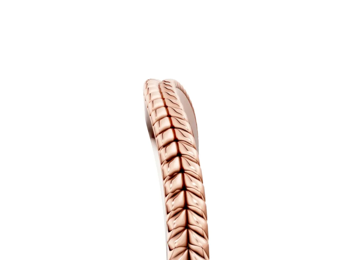 Milgrain Twist Contour Wedding Band Rose gold