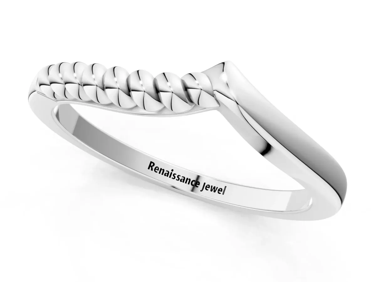 Twisted Solitaire Round Cut Knife Edge Prong Ring White gold