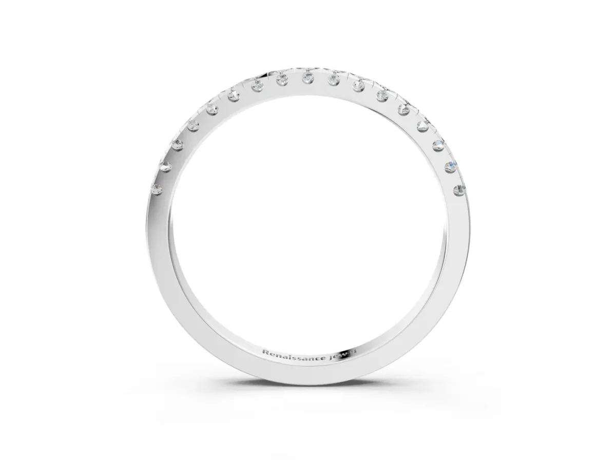 Round Cut Diamond Pavé Set Eternity Band Silver