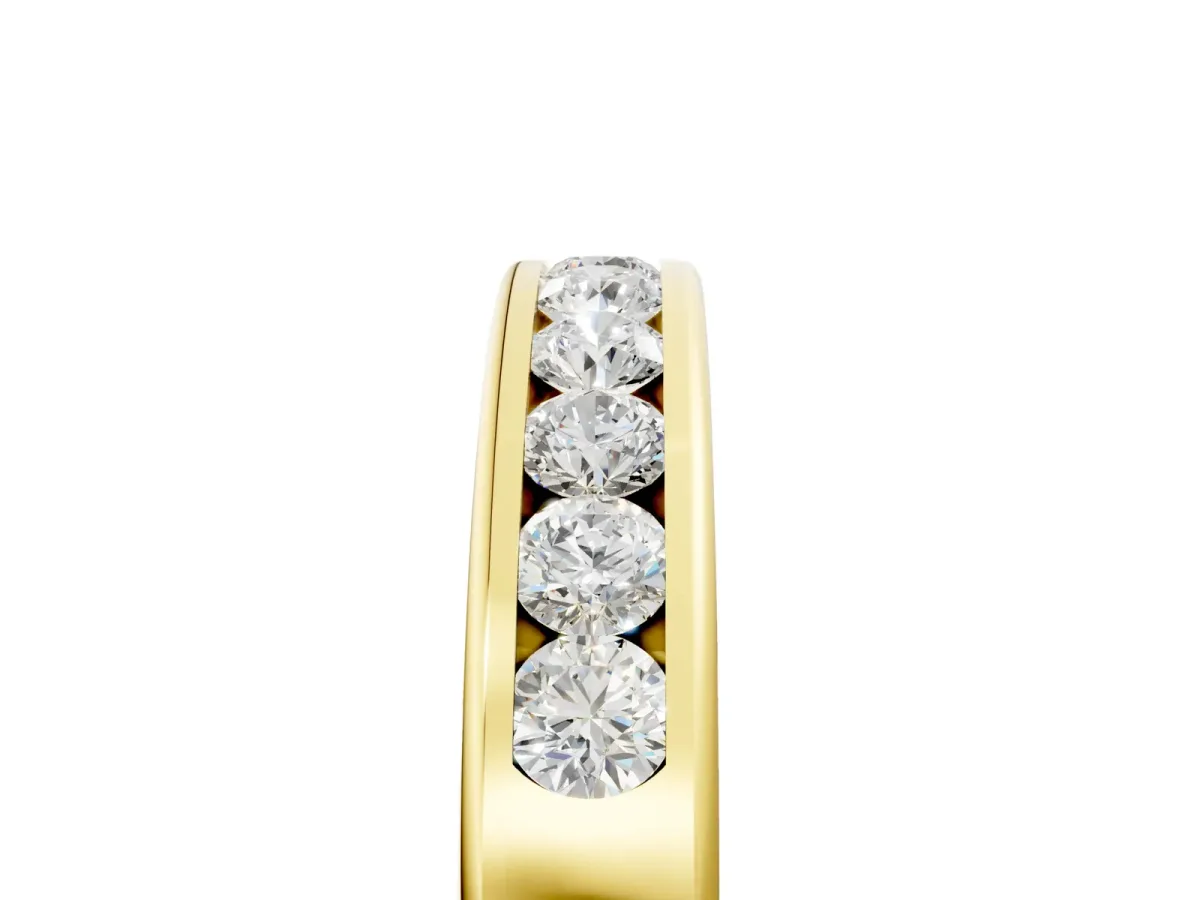 Channel-Set Round Diamond Eternity Band Yellow gold
