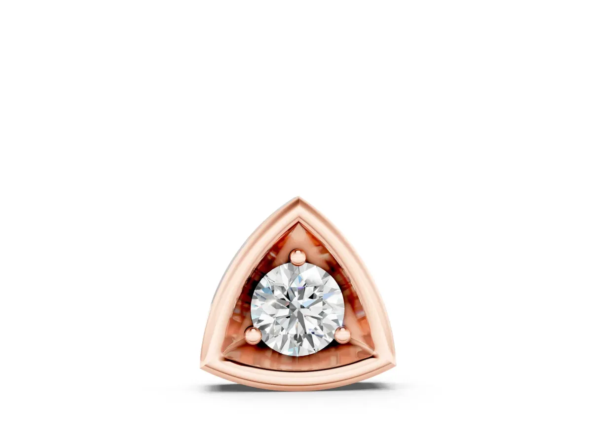 Trillion Cut Diamond Bezel Pendant Rose gold