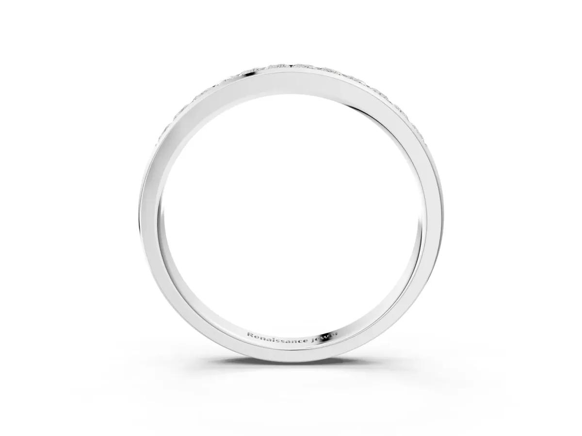 Princess Cut Channel Set Diamond Eternity Band White gold