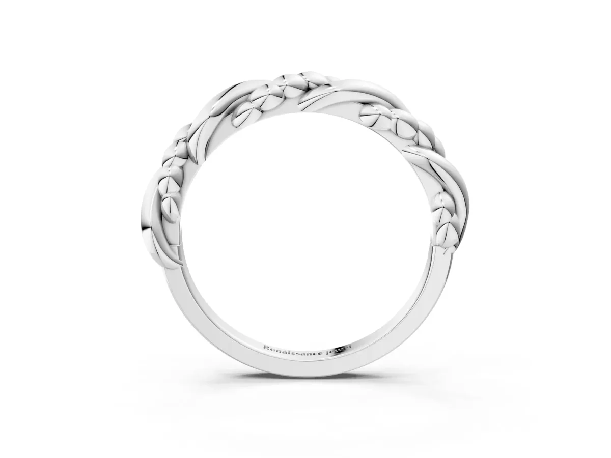 Twisted Rope Solitaire Band Silver