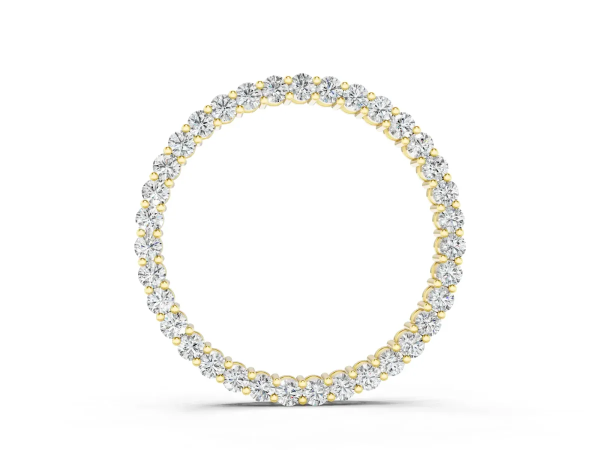 Round Diamond Eternity Pendant with Prong Setting Yellow gold