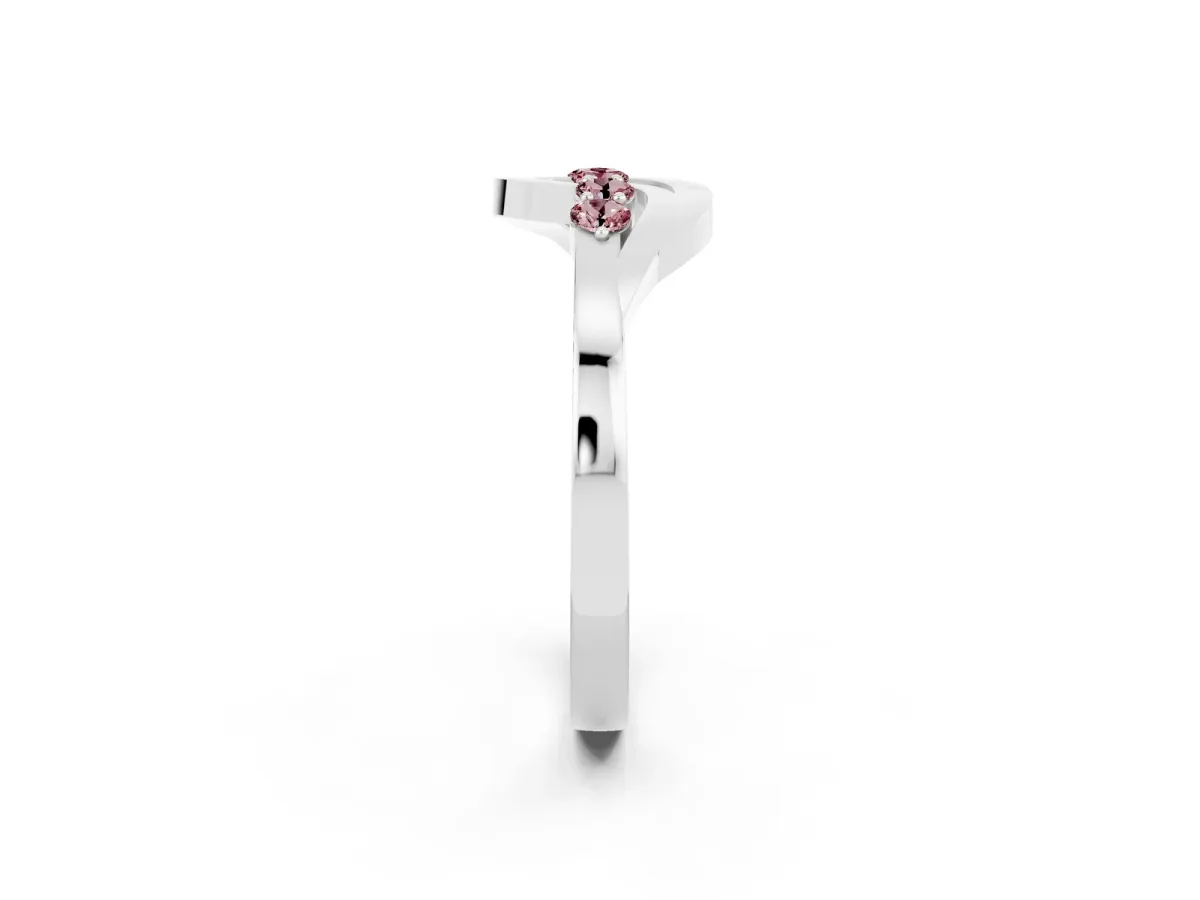 Five-Stone Round Morganite Crossover Band with Prong Setting Platinum