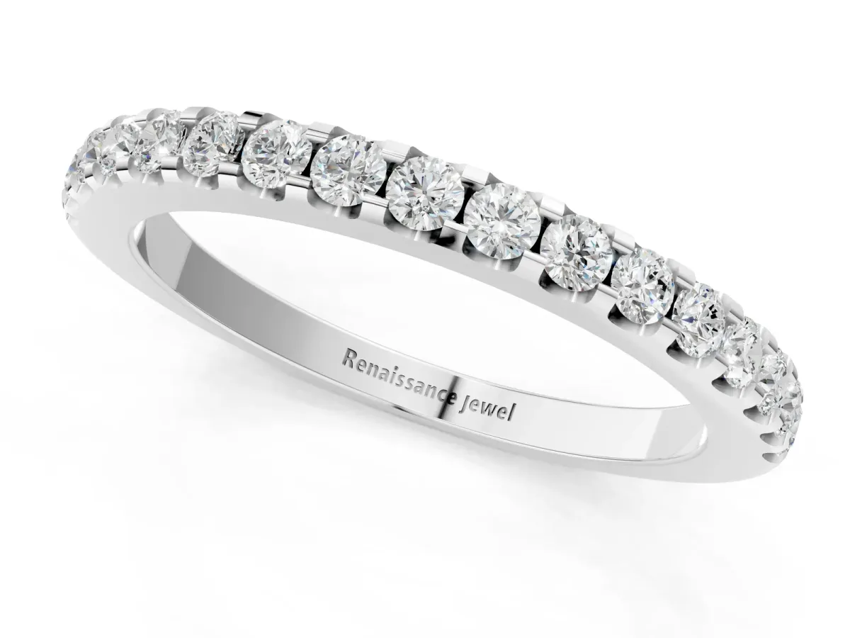 Round Diamond Pavé Eternity Band with Micro Prong Setting Platinum