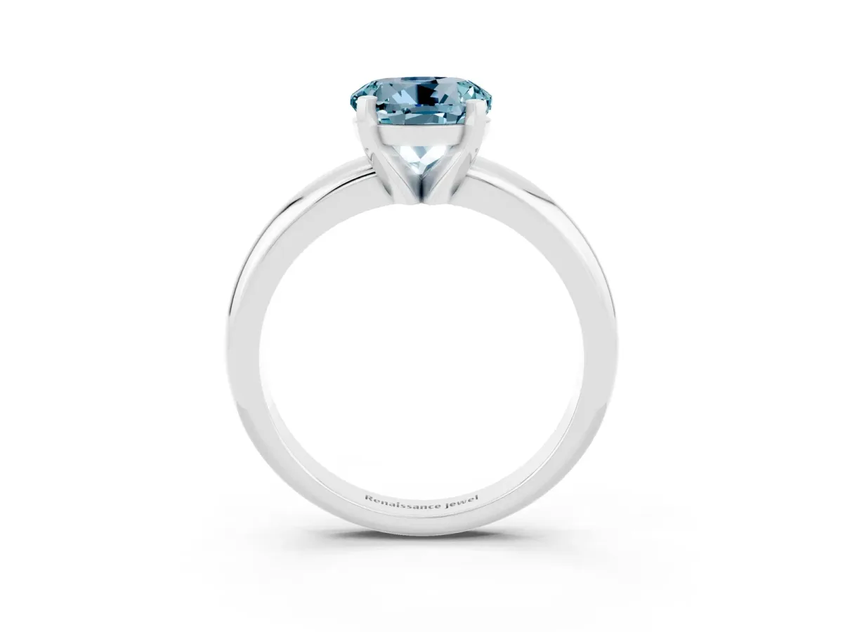 Pear and Heart Toi Moi Ring with Prong Setting and Plain Band Platinum