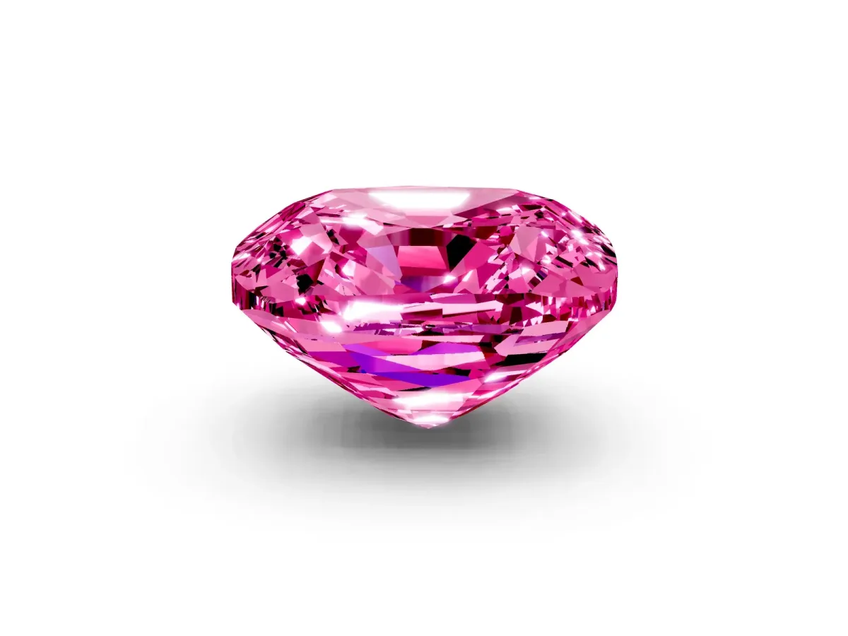 Cushion Cut Pink Sapphire Scattered Round Accent Ring with Prong Setting Platinum