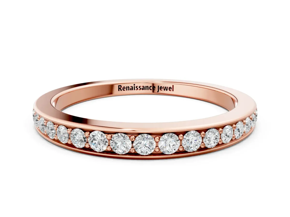 Pavé Round Diamond Eternity Band with Channel Setting Rose gold