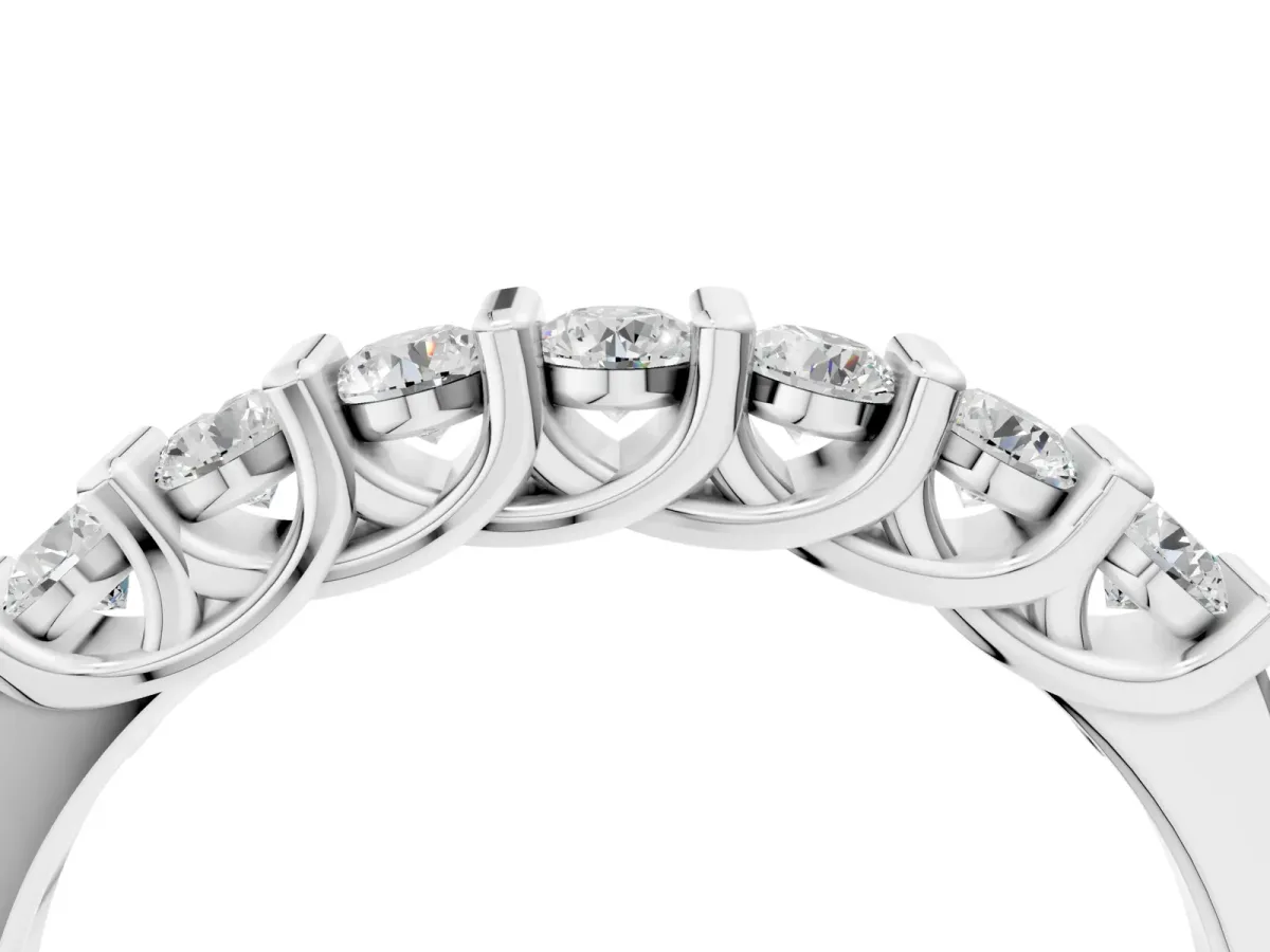 Channel-Set Round Diamond Half-Eternity Band White gold
