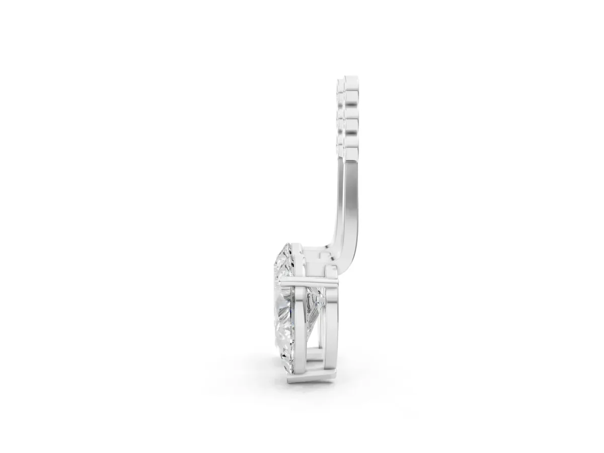 Pear Diamond Drop Earring Jackets White gold