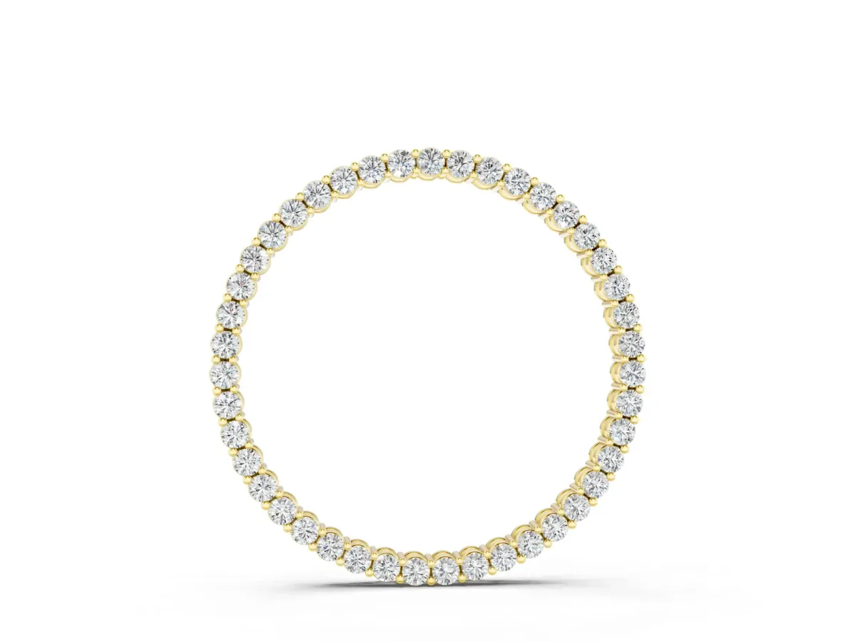 Round Cut Diamond Prong Set Eternity Pendant Yellow gold