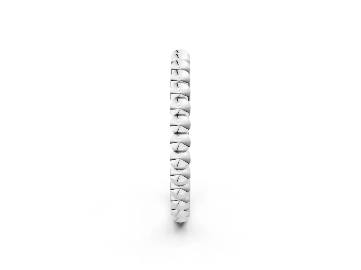 Beaded Round Stone Eternity Band with Bezel Setting Platinum