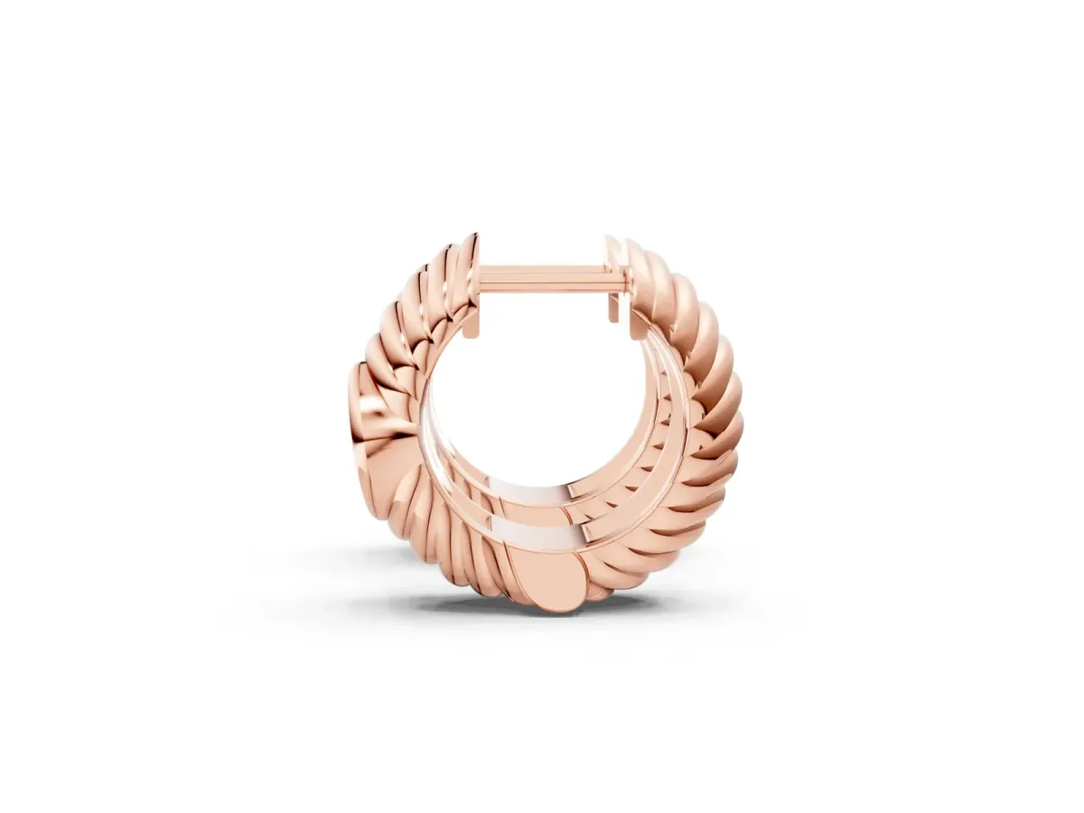 Oval Diamond Vera Hoop Earrings Rose gold