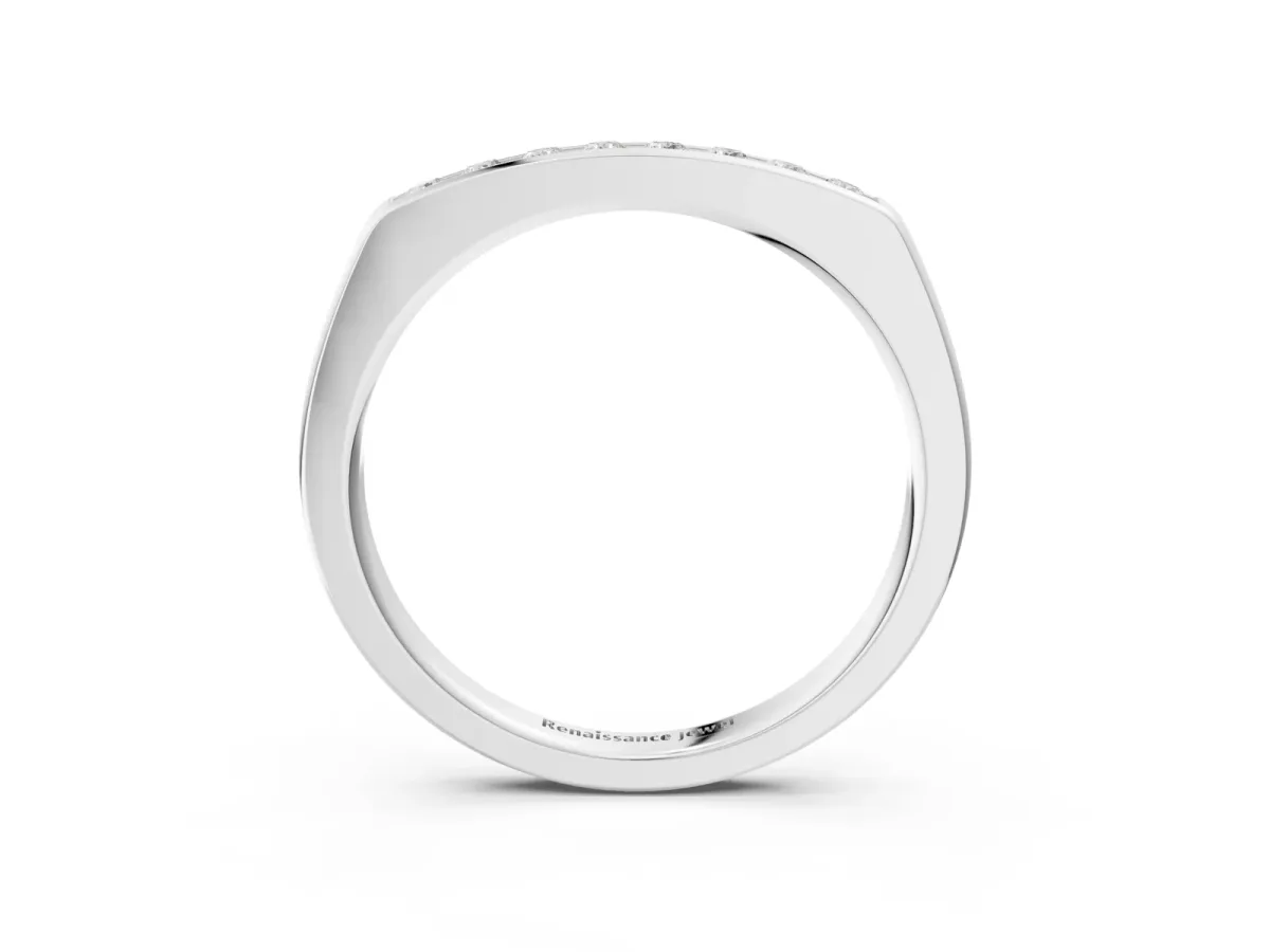 Channel Set Round Diamond Flat Band Platinum