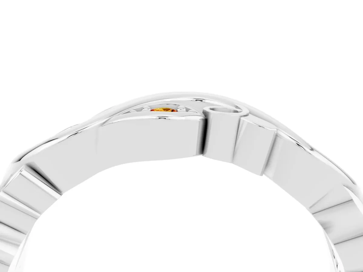 Marquise Citrine Vine Eternity Band with Bezel Setting White gold