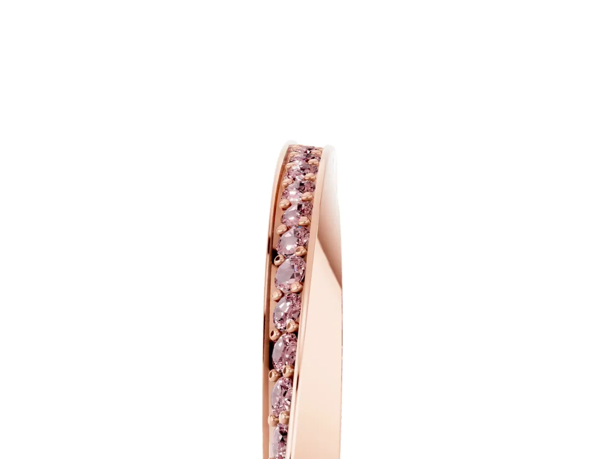 Pavé Round Morganite Twist Band Rose gold