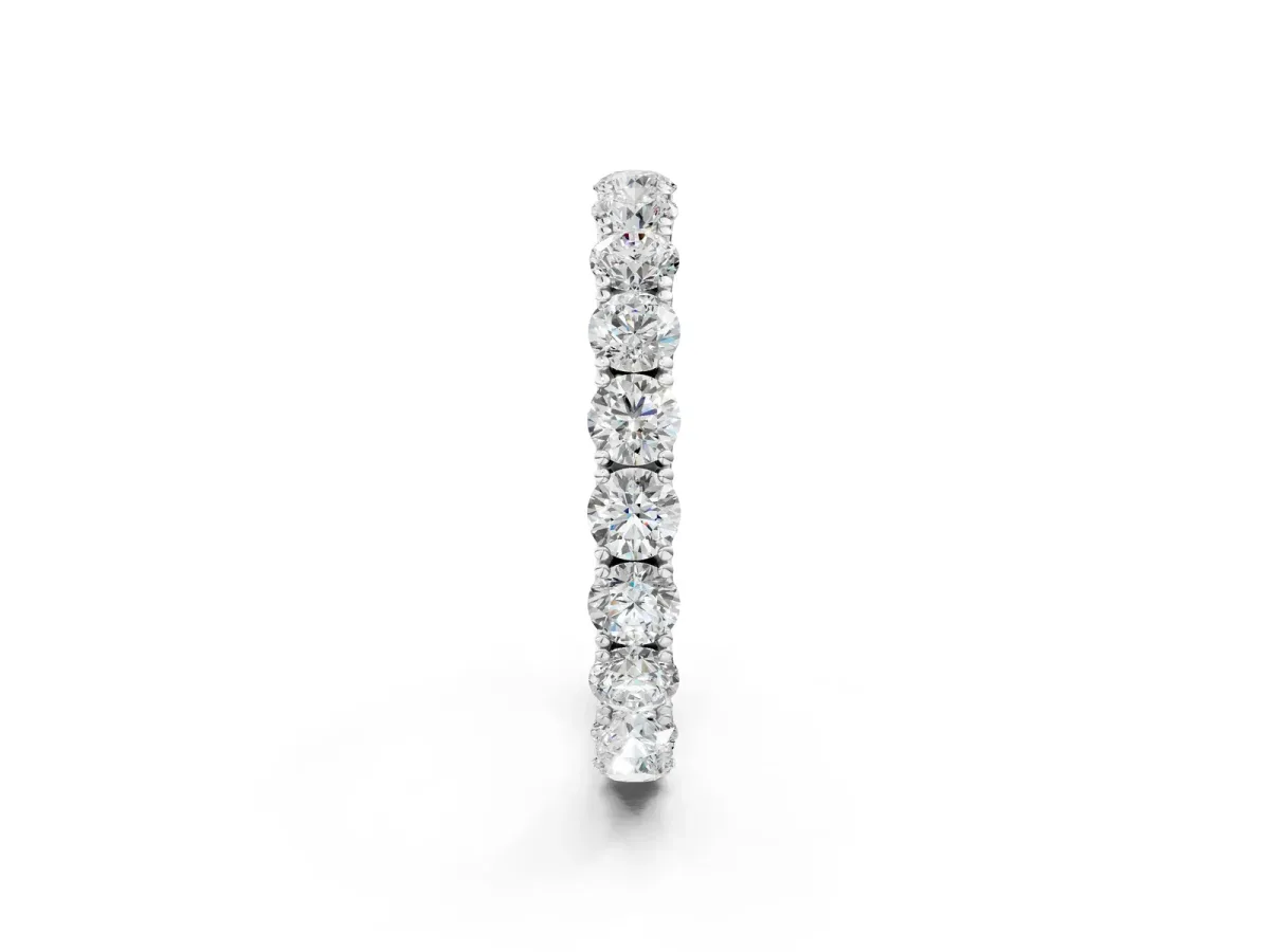 Round Diamond Eternity Band with Pavé Setting and Shared Prong White gold