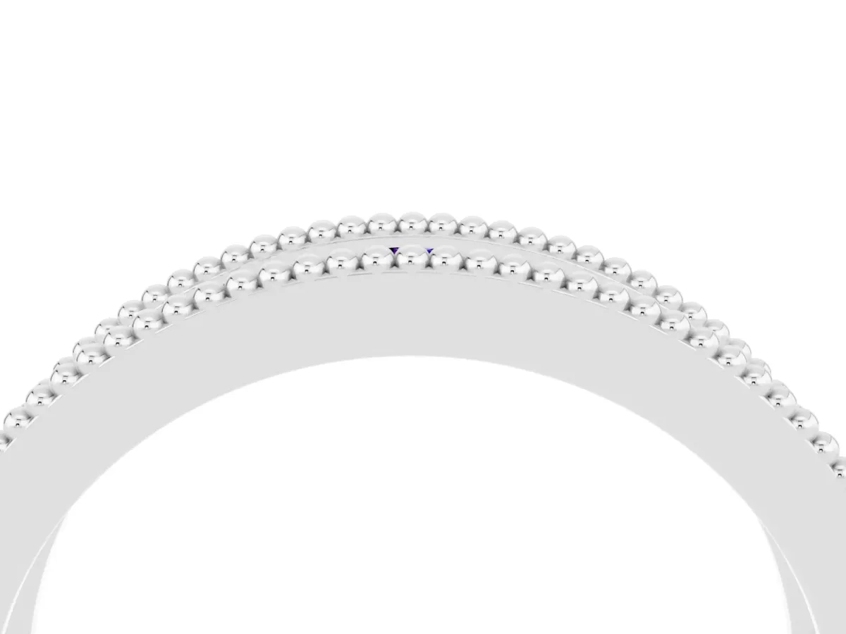 Round Tanzanite Twist Milgrain Band with Bezel Setting White gold
