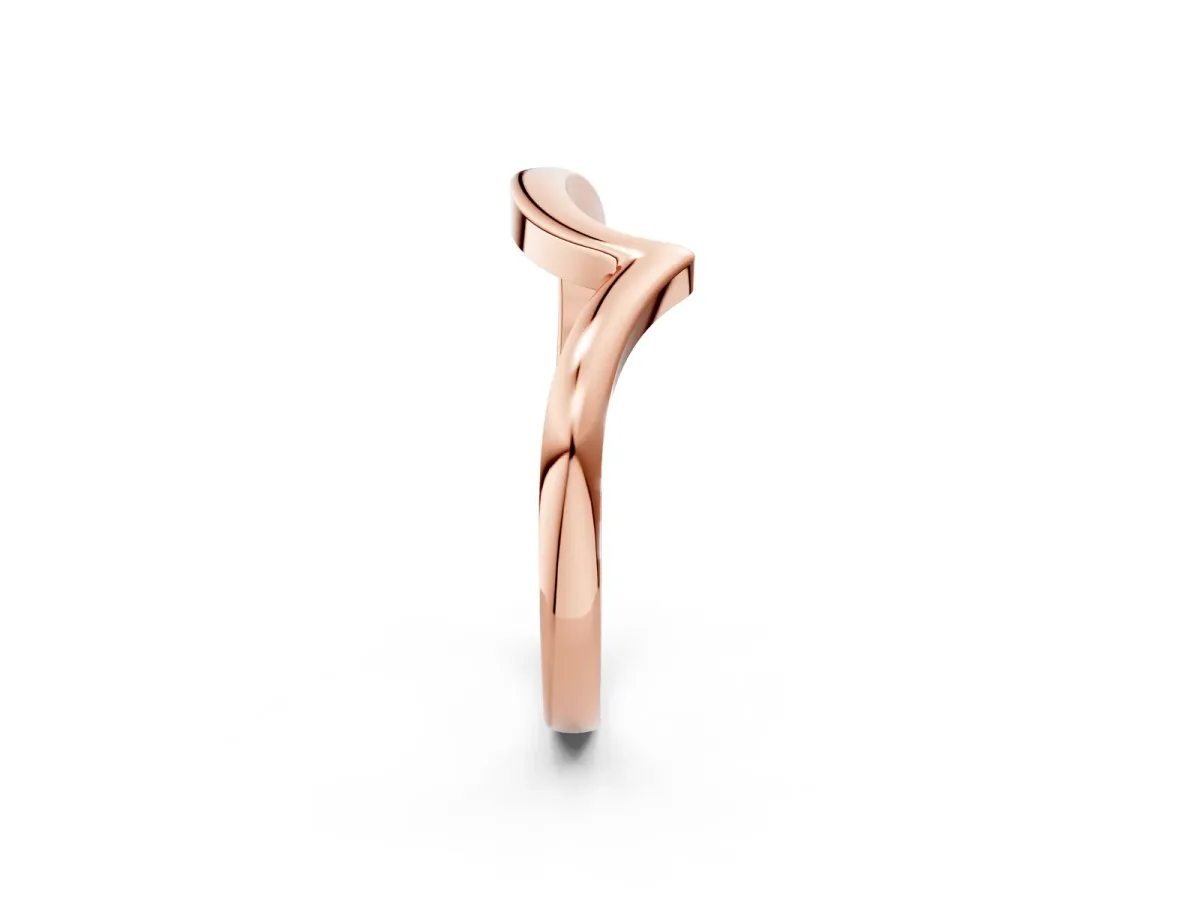 Chevron V-Shaped Contour Band Rose gold