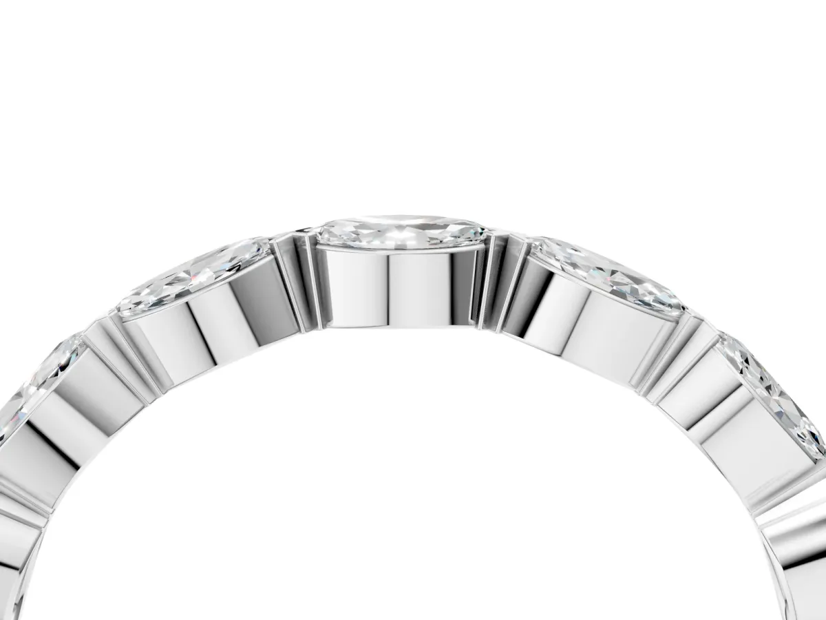 Marquise Diamond Eternity Band with Bezel Setting White gold