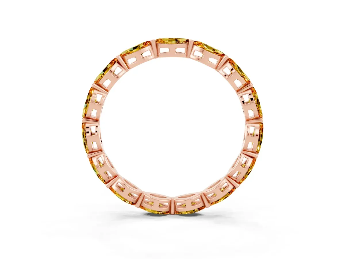 Marquise Citrine Eternity Band with U-Prong Setting Rose gold