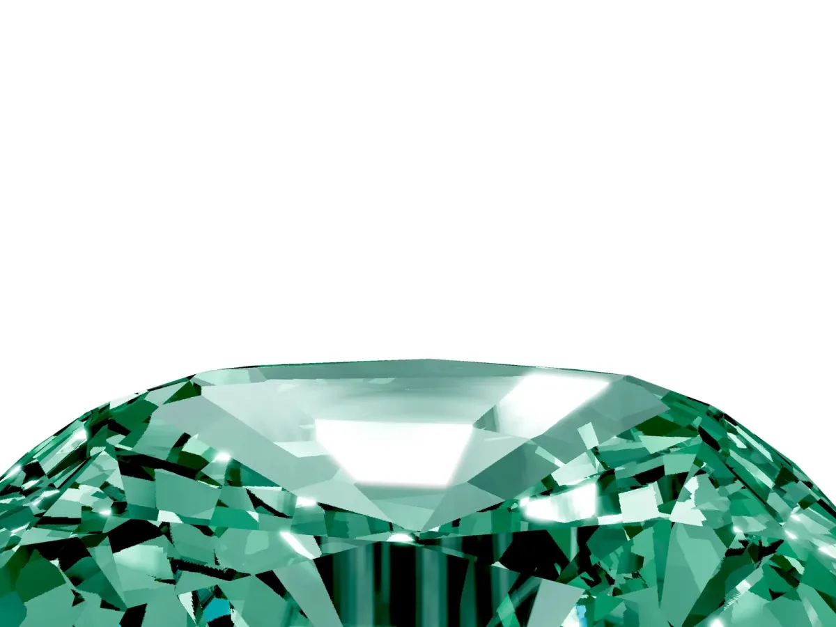 Cushion Cut Green Sapphire Scattered Round Accent Ring with Prong Setting Platinum